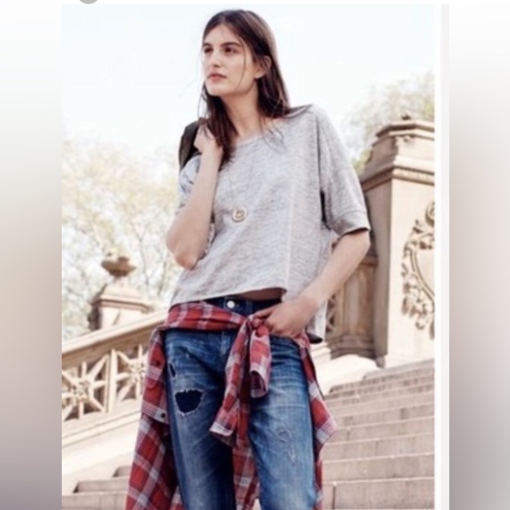 Madewell Cleanline Crop short sleeve sweatshirt